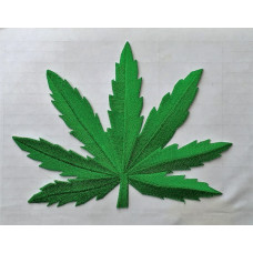 Velká nášivka nažehlovačka - Weed (cannabis, leaf, ganja, marihuana)