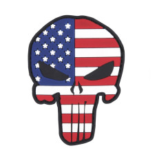 Nášivka - Punisher Head vlajka USA 3D suchý zip