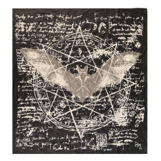 Velký černý šátek " Pentagram a netopýr "