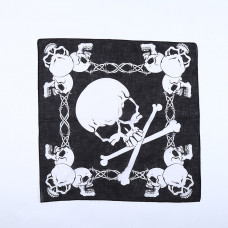 Šátek Lebky černá & bílá